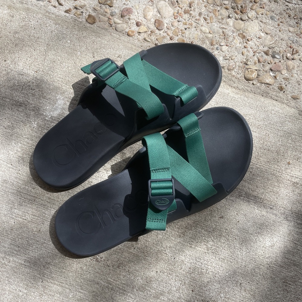 Chaco Chillos Slides Black Adjustable Strap Sandals Blue Strap - Men's Size 13